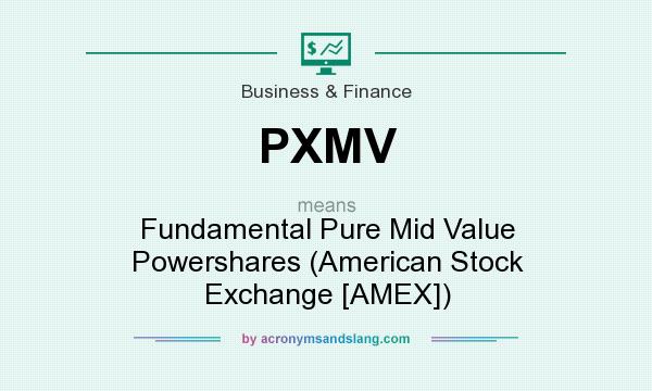 What does PXMV mean? It stands for Fundamental Pure Mid Value Powershares (American Stock Exchange [AMEX])