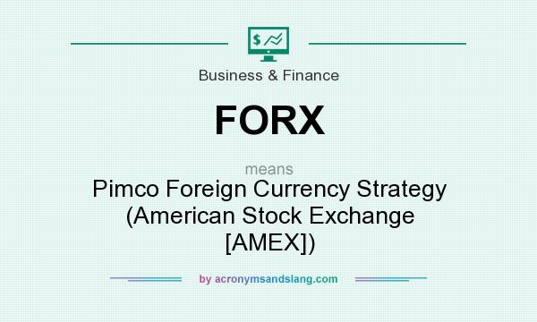 What does FORX mean? It stands for Pimco Foreign Currency Strategy (American Stock Exchange [AMEX])
