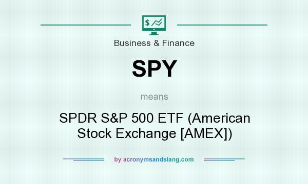 What does SPY mean? It stands for SPDR S&P 500 ETF (American Stock Exchange [AMEX])