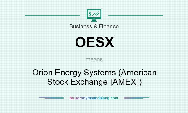 What does OESX mean? It stands for Orion Energy Systems (American Stock Exchange [AMEX])