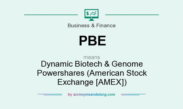 What does PBE mean? It stands for Dynamic Biotech & Genome Powershares (American Stock Exchange [AMEX])