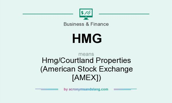 What does HMG mean? It stands for Hmg/Courtland Properties (American Stock Exchange [AMEX])