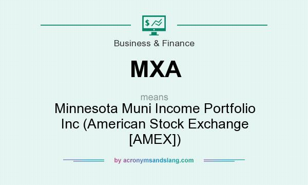 What does MXA mean? It stands for Minnesota Muni Income Portfolio Inc (American Stock Exchange [AMEX])