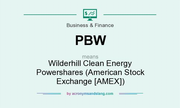 What does PBW mean? It stands for Wilderhill Clean Energy Powershares (American Stock Exchange [AMEX])