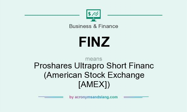 What does FINZ mean? It stands for Proshares Ultrapro Short Financ (American Stock Exchange [AMEX])