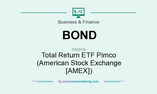 What does BOND mean? It stands for Total Return ETF Pimco (American Stock Exchange [AMEX])