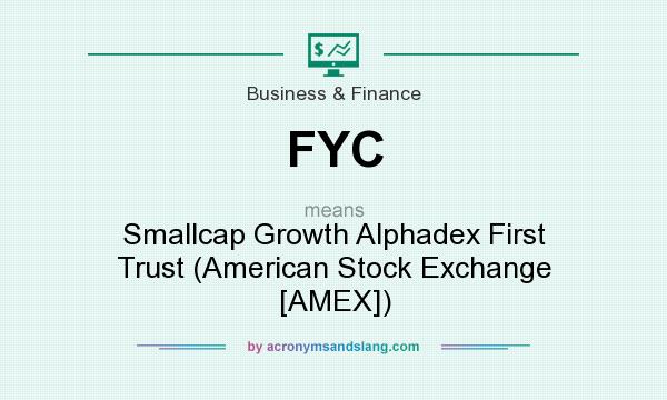 What does FYC mean? It stands for Smallcap Growth Alphadex First Trust (American Stock Exchange [AMEX])