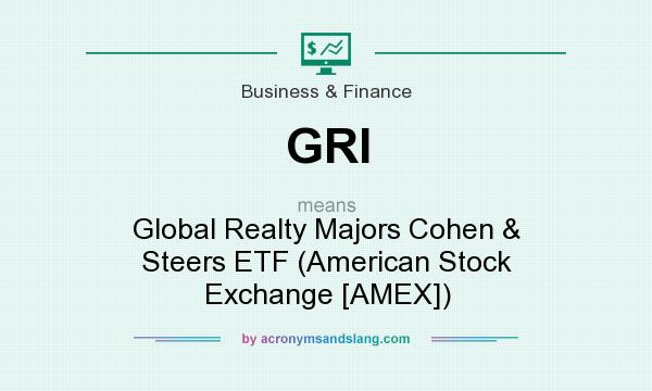 What does GRI mean? It stands for Global Realty Majors Cohen & Steers ETF (American Stock Exchange [AMEX])