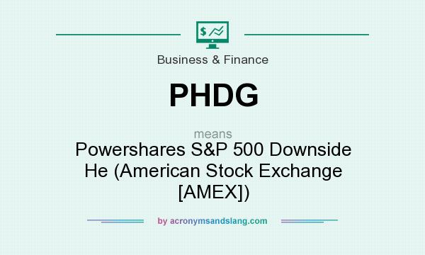 What does PHDG mean? It stands for Powershares S&P 500 Downside He (American Stock Exchange [AMEX])