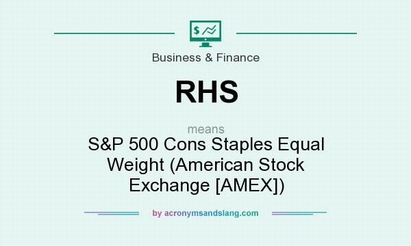 What does RHS mean? It stands for S&P 500 Cons Staples Equal Weight (American Stock Exchange [AMEX])