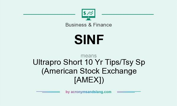 What does SINF mean? It stands for Ultrapro Short 10 Yr Tips/Tsy Sp (American Stock Exchange [AMEX])