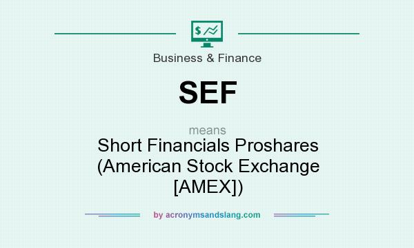 What does SEF mean? It stands for Short Financials Proshares (American Stock Exchange [AMEX])