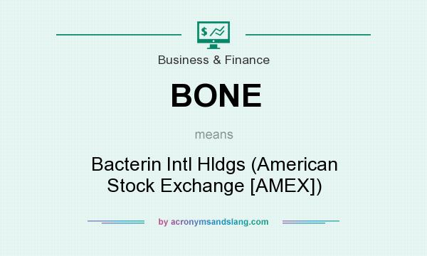 What does BONE mean? It stands for Bacterin Intl Hldgs (American Stock Exchange [AMEX])