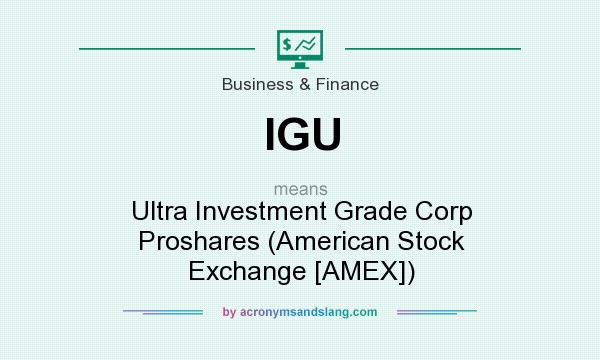 What does IGU mean? It stands for Ultra Investment Grade Corp Proshares (American Stock Exchange [AMEX])