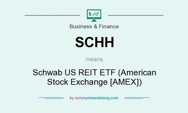 What does SCHH mean? It stands for Schwab US REIT ETF (American Stock Exchange [AMEX])