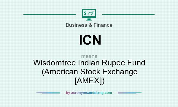 What does ICN mean? It stands for Wisdomtree Indian Rupee Fund (American Stock Exchange [AMEX])