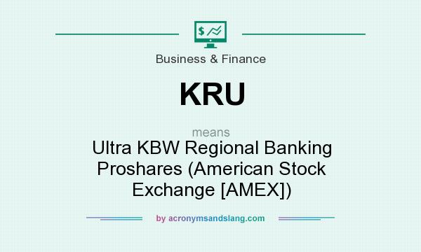 What does KRU mean? It stands for Ultra KBW Regional Banking Proshares (American Stock Exchange [AMEX])