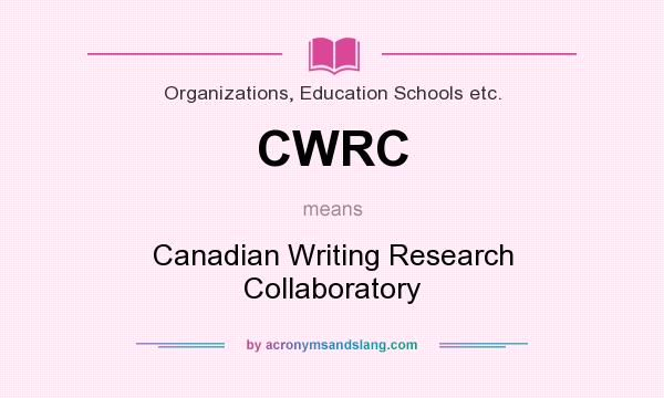 What does CWRC mean? It stands for Canadian Writing Research Collaboratory