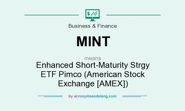 What does MINT mean? It stands for Enhanced Short-Maturity Strgy ETF Pimco (American Stock Exchange [AMEX])