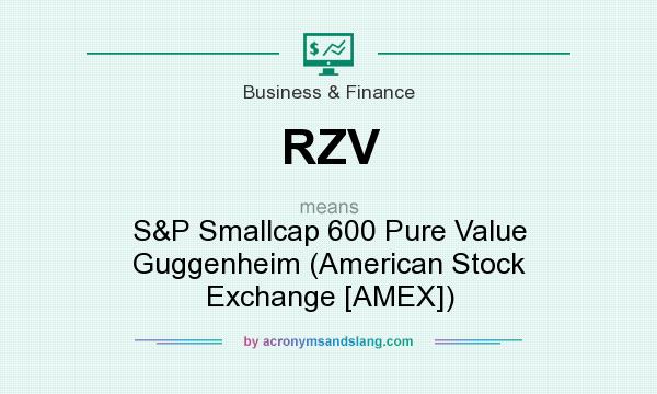 What does RZV mean? It stands for S&P Smallcap 600 Pure Value Guggenheim (American Stock Exchange [AMEX])