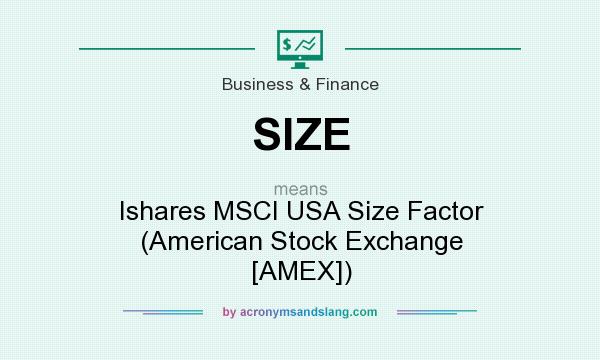 What does SIZE mean? It stands for Ishares MSCI USA Size Factor (American Stock Exchange [AMEX])