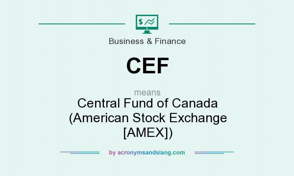 What does CEF mean? It stands for Central Fund of Canada (American Stock Exchange [AMEX])