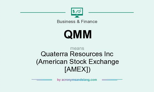 What does QMM mean? It stands for Quaterra Resources Inc (American Stock Exchange [AMEX])