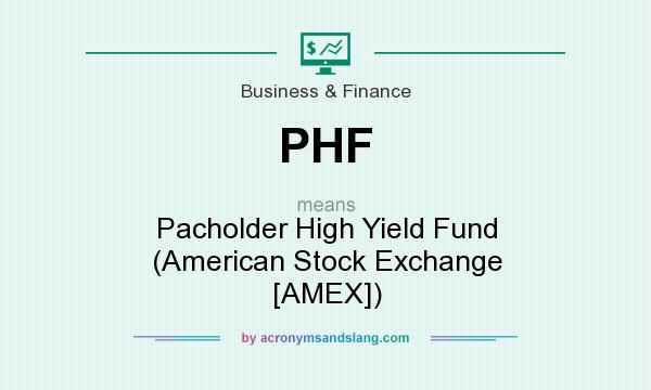 What does PHF mean? It stands for Pacholder High Yield Fund (American Stock Exchange [AMEX])