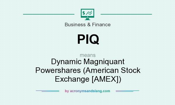 What does PIQ mean? It stands for Dynamic Magniquant Powershares (American Stock Exchange [AMEX])