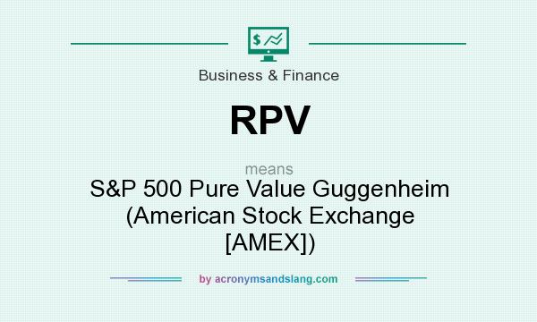 What does RPV mean? It stands for S&P 500 Pure Value Guggenheim (American Stock Exchange [AMEX])