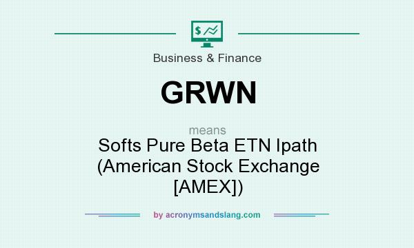 What does GRWN mean? It stands for Softs Pure Beta ETN Ipath (American Stock Exchange [AMEX])