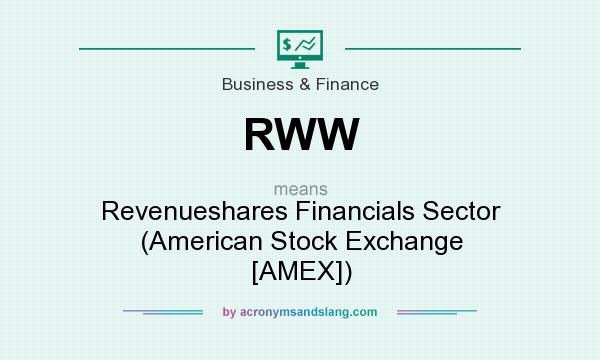 What does RWW mean? It stands for Revenueshares Financials Sector (American Stock Exchange [AMEX])
