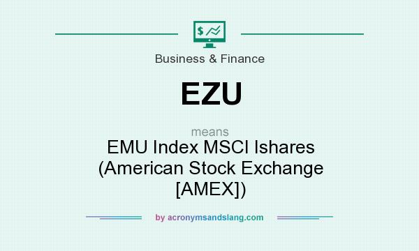 What does EZU mean? It stands for EMU Index MSCI Ishares (American Stock Exchange [AMEX])