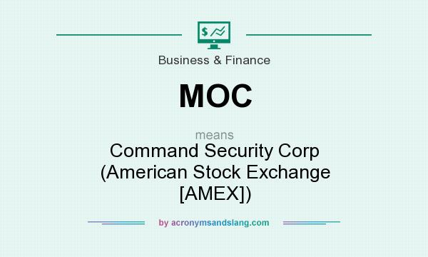 What does MOC mean? It stands for Command Security Corp (American Stock Exchange [AMEX])