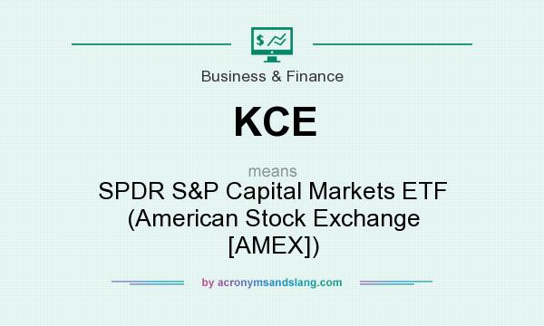 What does KCE mean? It stands for SPDR S&P Capital Markets ETF (American Stock Exchange [AMEX])