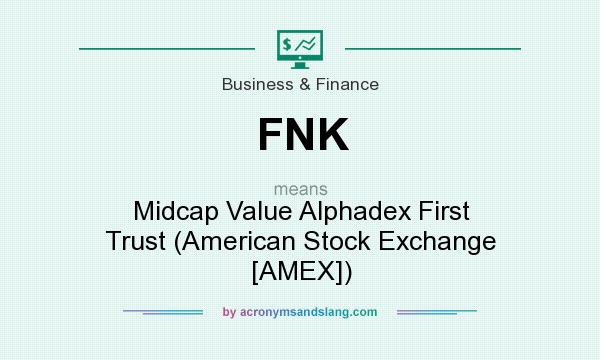What does FNK mean? It stands for Midcap Value Alphadex First Trust (American Stock Exchange [AMEX])