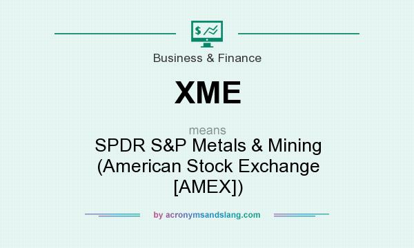 What does XME mean? It stands for SPDR S&P Metals & Mining (American Stock Exchange [AMEX])