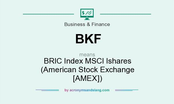 What does BKF mean? It stands for BRIC Index MSCI Ishares (American Stock Exchange [AMEX])