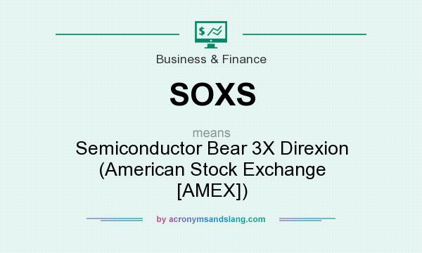 What does SOXS mean? It stands for Semiconductor Bear 3X Direxion (American Stock Exchange [AMEX])