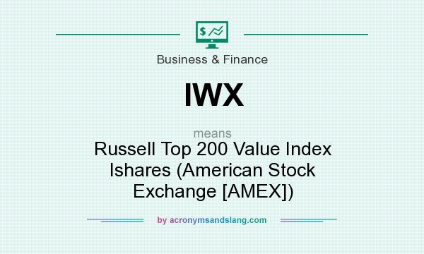What does IWX mean? It stands for Russell Top 200 Value Index Ishares (American Stock Exchange [AMEX])