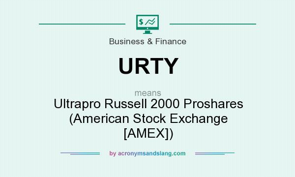 What does URTY mean? It stands for Ultrapro Russell 2000 Proshares (American Stock Exchange [AMEX])