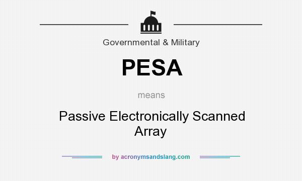 What does PESA mean? It stands for Passive Electronically Scanned Array
