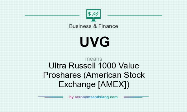 What does UVG mean? It stands for Ultra Russell 1000 Value Proshares (American Stock Exchange [AMEX])