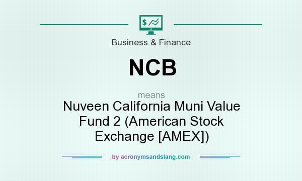 What does NCB mean? It stands for Nuveen California Muni Value Fund 2 (American Stock Exchange [AMEX])