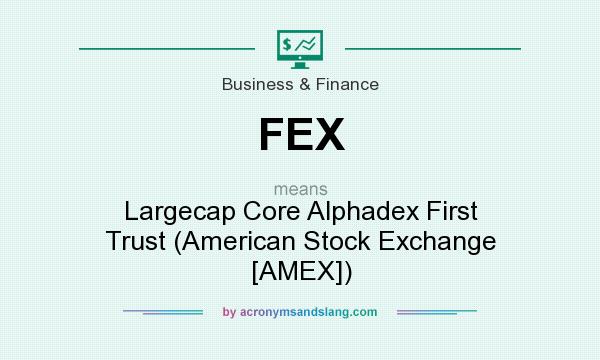 What does FEX mean? It stands for Largecap Core Alphadex First Trust (American Stock Exchange [AMEX])