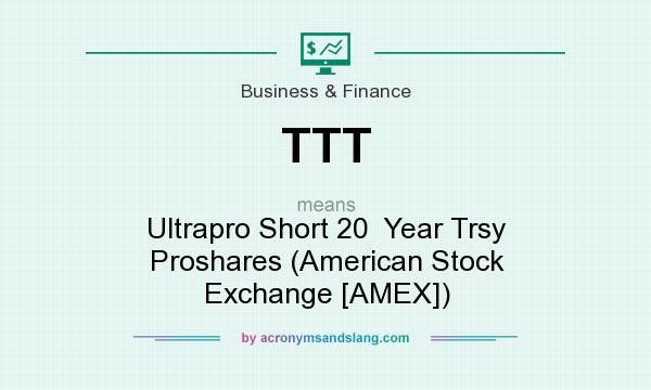 What does TTT mean? It stands for Ultrapro Short 20  Year Trsy Proshares (American Stock Exchange [AMEX])