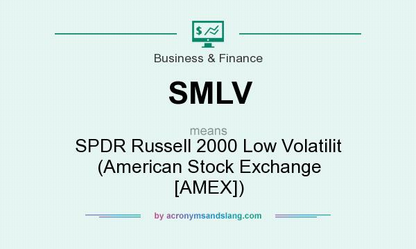 What does SMLV mean? It stands for SPDR Russell 2000 Low Volatilit (American Stock Exchange [AMEX])