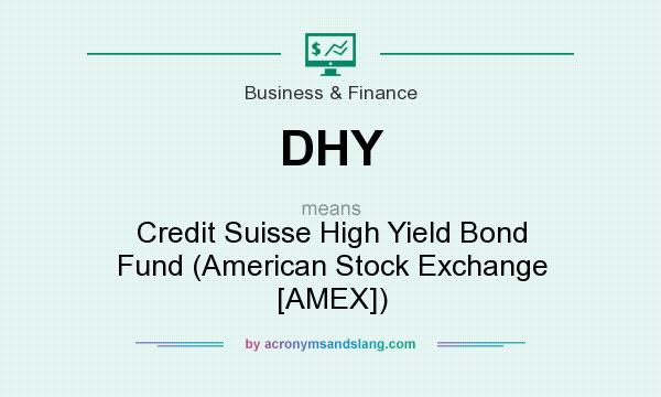 What does DHY mean? It stands for Credit Suisse High Yield Bond Fund (American Stock Exchange [AMEX])