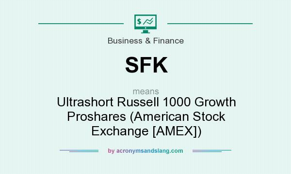 What does SFK mean? It stands for Ultrashort Russell 1000 Growth Proshares (American Stock Exchange [AMEX])