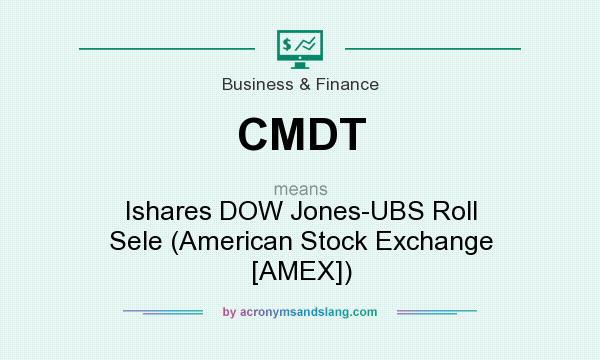 What does CMDT mean? It stands for Ishares DOW Jones-UBS Roll Sele (American Stock Exchange [AMEX])